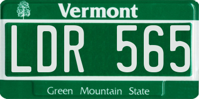 VT license plate LDR565