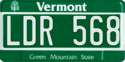 VT license plate LDR568