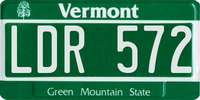 VT license plate LDR572