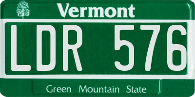 VT license plate LDR576