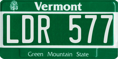 VT license plate LDR577