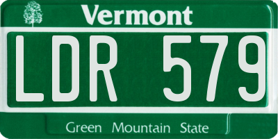 VT license plate LDR579