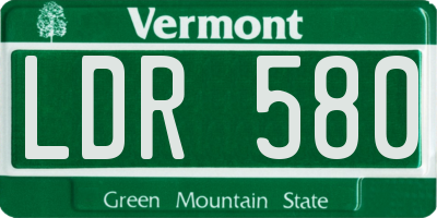 VT license plate LDR580