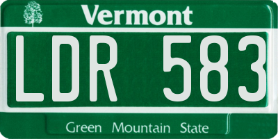 VT license plate LDR583