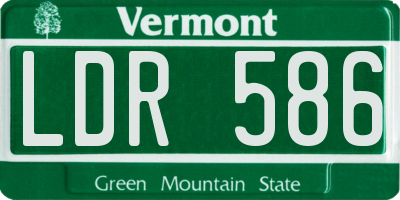 VT license plate LDR586