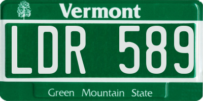 VT license plate LDR589