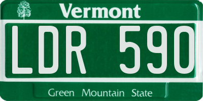 VT license plate LDR590
