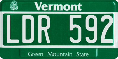 VT license plate LDR592