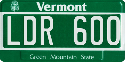 VT license plate LDR600