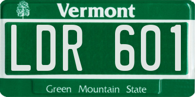 VT license plate LDR601