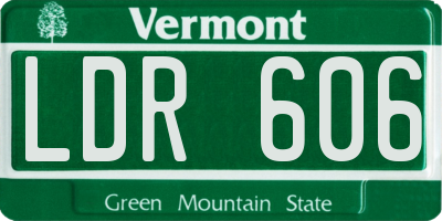 VT license plate LDR606