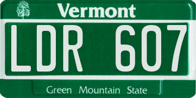 VT license plate LDR607