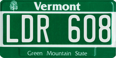 VT license plate LDR608