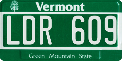 VT license plate LDR609