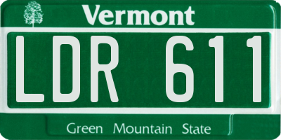 VT license plate LDR611