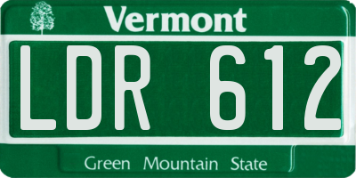 VT license plate LDR612
