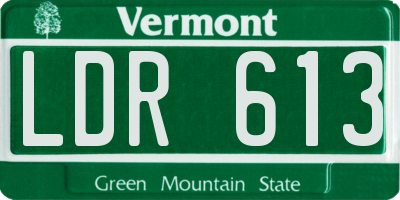 VT license plate LDR613