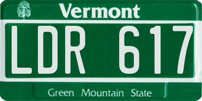 VT license plate LDR617