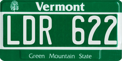 VT license plate LDR622