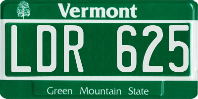 VT license plate LDR625