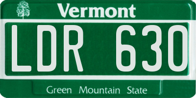 VT license plate LDR630
