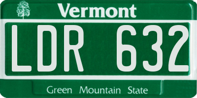 VT license plate LDR632