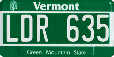 VT license plate LDR635