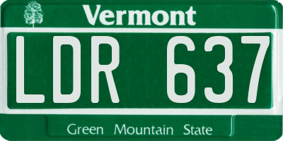 VT license plate LDR637