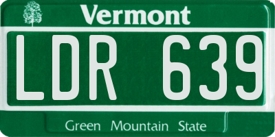 VT license plate LDR639