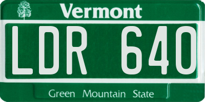 VT license plate LDR640