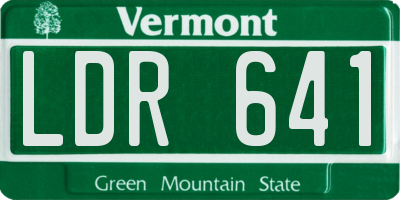 VT license plate LDR641