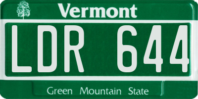 VT license plate LDR644