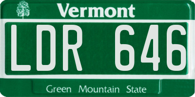 VT license plate LDR646