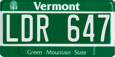 VT license plate LDR647