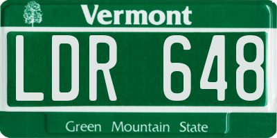 VT license plate LDR648