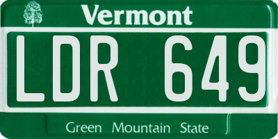 VT license plate LDR649