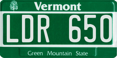 VT license plate LDR650