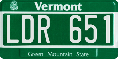 VT license plate LDR651