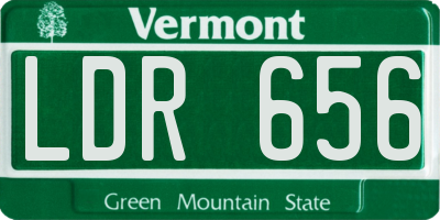 VT license plate LDR656