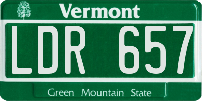 VT license plate LDR657