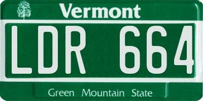 VT license plate LDR664