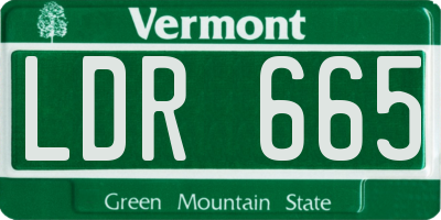 VT license plate LDR665