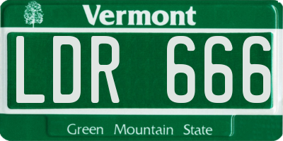 VT license plate LDR666