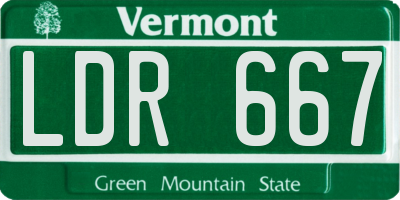 VT license plate LDR667