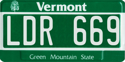 VT license plate LDR669