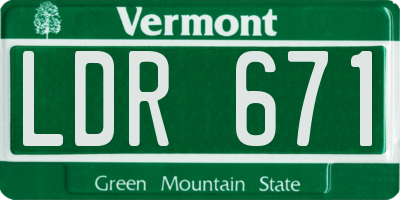 VT license plate LDR671