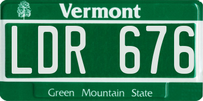 VT license plate LDR676