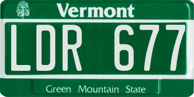 VT license plate LDR677