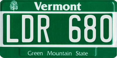VT license plate LDR680