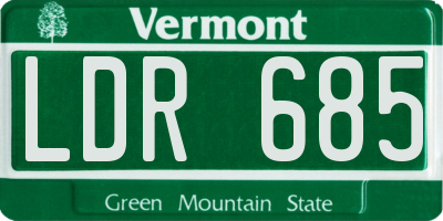 VT license plate LDR685